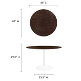 Lippa 48" Round Wood Grain Dining Table by Lefancy