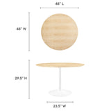 Lippa 48" Round Wood Grain Dining Table by Lefancy