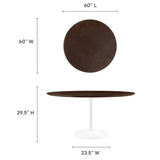 Lippa 60" Round Wood Grain Dining Table by Lefancy