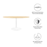 Lippa 60" Round Wood Grain Dining Table by Lefancy