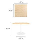 Lippa 40" Square Wood Grain Dining Table by Lefancy