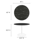 Lippa 40" Round Artificial Marble Dining Table by Lefancy