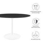 Lippa 48" Round Artificial Marble Dining Table by Lefancy