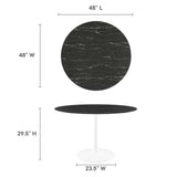 Lippa 48" Round Artificial Marble Dining Table by Lefancy