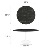 Lippa 60" Round Artificial Marble Dining Table by Lefancy