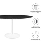 Lippa 60" Round Artificial Marble Dining Table by Lefancy