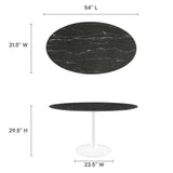 Lippa 54" Oval Artificial Marble Dining Table by Lefancy