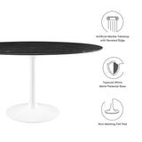 Lippa 60" Oval Artificial Marble Dining Table by Lefancy