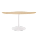 Lippa 60" Oval Natural Wood Grain Dining Table by Lefancy