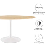 Lippa 60" Oval Natural Wood Grain Dining Table by Lefancy