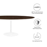 Lippa 78" Oval Wood Grain Dining Table by Lefancy