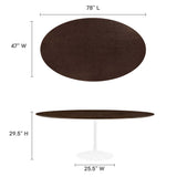 Lippa 78" Oval Wood Grain Dining Table by Lefancy