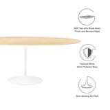 Lippa 78" Oval Wood Grain Dining Table by Lefancy