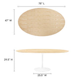 Lippa 78" Oval Wood Grain Dining Table by Lefancy