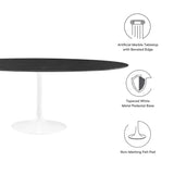 Lippa 78" Oval Artificial Marble Dining Table by Lefancy