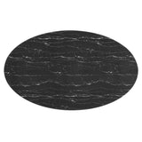 Lippa 78" Oval Artificial Marble Dining Table by Lefancy