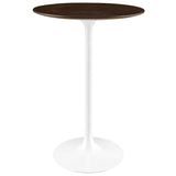 Lippa 28" Round Wood Grain Bar Table by Lefancy