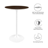 Lippa 28" Round Wood Grain Bar Table by Lefancy