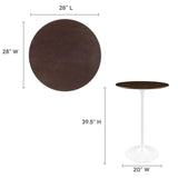 Lippa 28" Round Wood Grain Bar Table by Lefancy