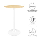 Lippa 28" Round Wood Grain Bar Table by Lefancy