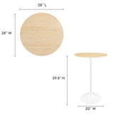 Lippa 28" Round Wood Grain Bar Table by Lefancy