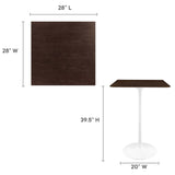 Lippa 28" Square Wood Grain Bar Table by Lefancy