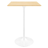 Lippa 28" Square Wood Grain Bar Table by Lefancy