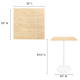 Lippa 28" Square Wood Grain Bar Table by Lefancy