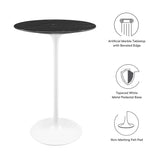 Lippa 28" Round Artificial Marble Bar Table by Lefancy