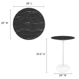 Lippa 28" Round Artificial Marble Bar Table by Lefancy