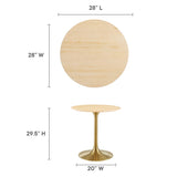 Lippa 28" Round Wood Grain Dining Table by Lefancy