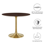 Lippa 36" Round Wood Grain Dining Table by Lefancy