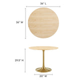 Lippa 36" Round Wood Grain Dining Table by Lefancy