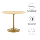 Lippa 36" Round Wood Grain Dining Table by Lefancy