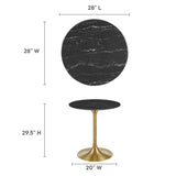 Lippa 28" Round Artificial Marble Dining Table by Lefancy