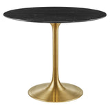 Lippa 36" Round Artificial Marble Dining Table by Lefancy