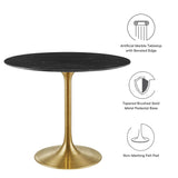 Lippa 36" Round Artificial Marble Dining Table by Lefancy