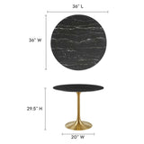 Lippa 36" Round Artificial Marble Dining Table by Lefancy