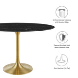 Lippa 48" Oval Artificial Marble Dining Table by Lefancy