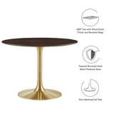 Lippa 40" Round Wood Grain Dining Table by Lefancy