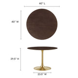 Lippa 40" Round Wood Grain Dining Table by Lefancy