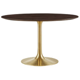 Lippa 48" Round Wood Grain Dining Table by Lefancy