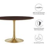 Lippa 48" Round Wood Grain Dining Table by Lefancy