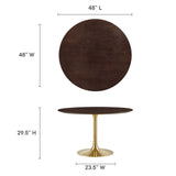 Lippa 48" Round Wood Grain Dining Table by Lefancy