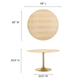 Lippa 48" Round Wood Grain Dining Table by Lefancy