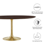 Lippa 60" Round Wood Grain Dining Table by Lefancy