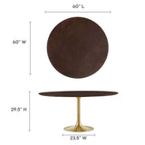 Lippa 60" Round Wood Grain Dining Table by Lefancy