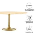 Lippa 60" Round Wood Grain Dining Table by Lefancy