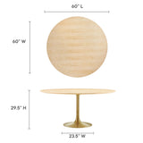 Lippa 60" Round Wood Grain Dining Table by Lefancy