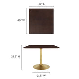 Lippa 40" Square Wood Dining Table by Lefancy